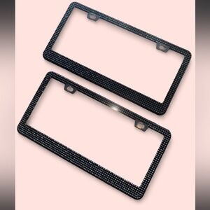 Black Rhinestone License Plate Frames